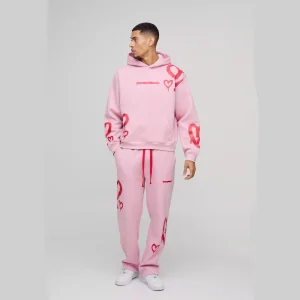 Oversized Man Colour Block Short Tracksuit