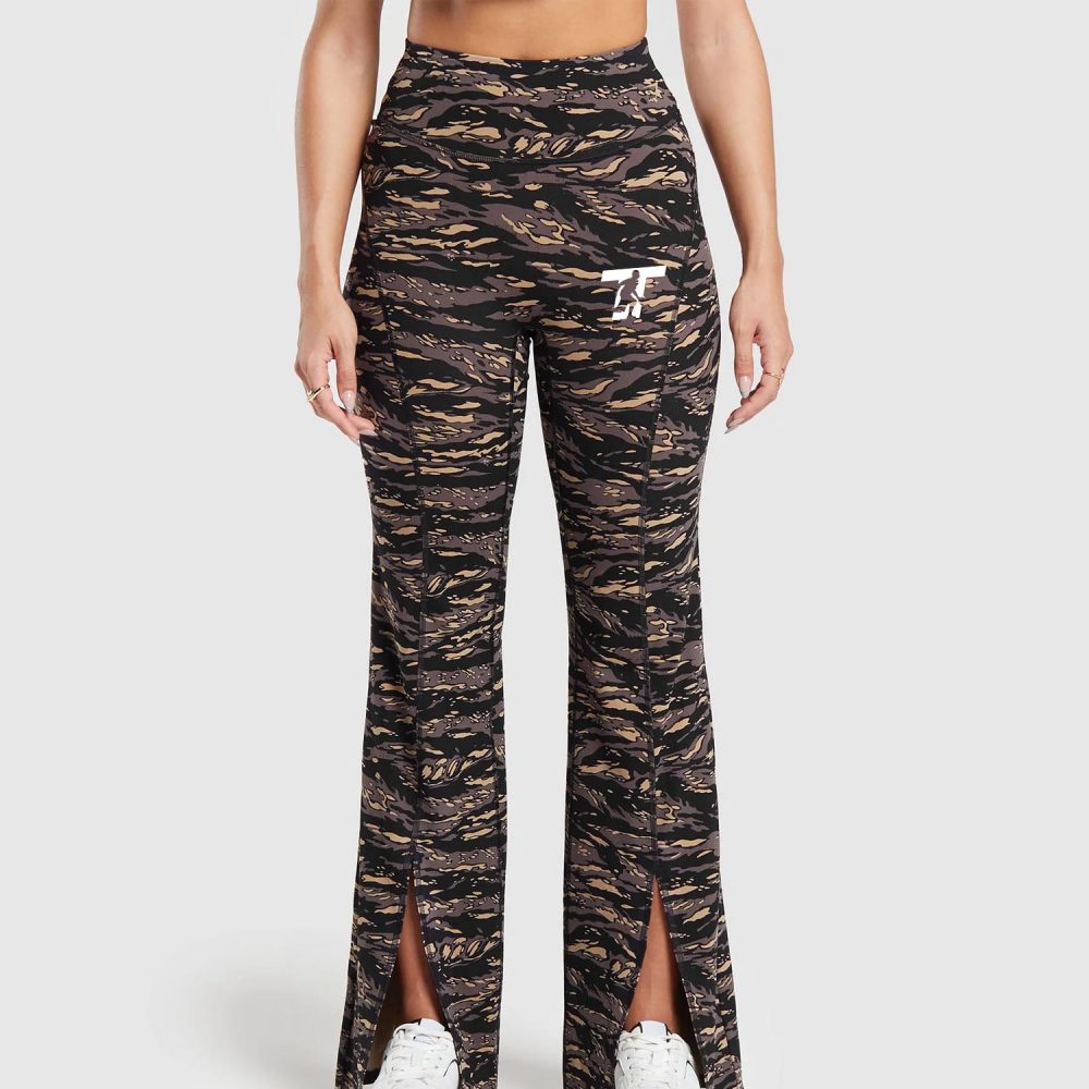 Split Flare Printed Leggings