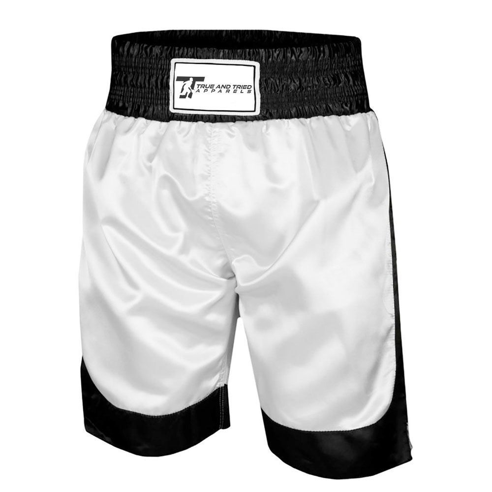 Breathable Boxing Shorts (White and Black)