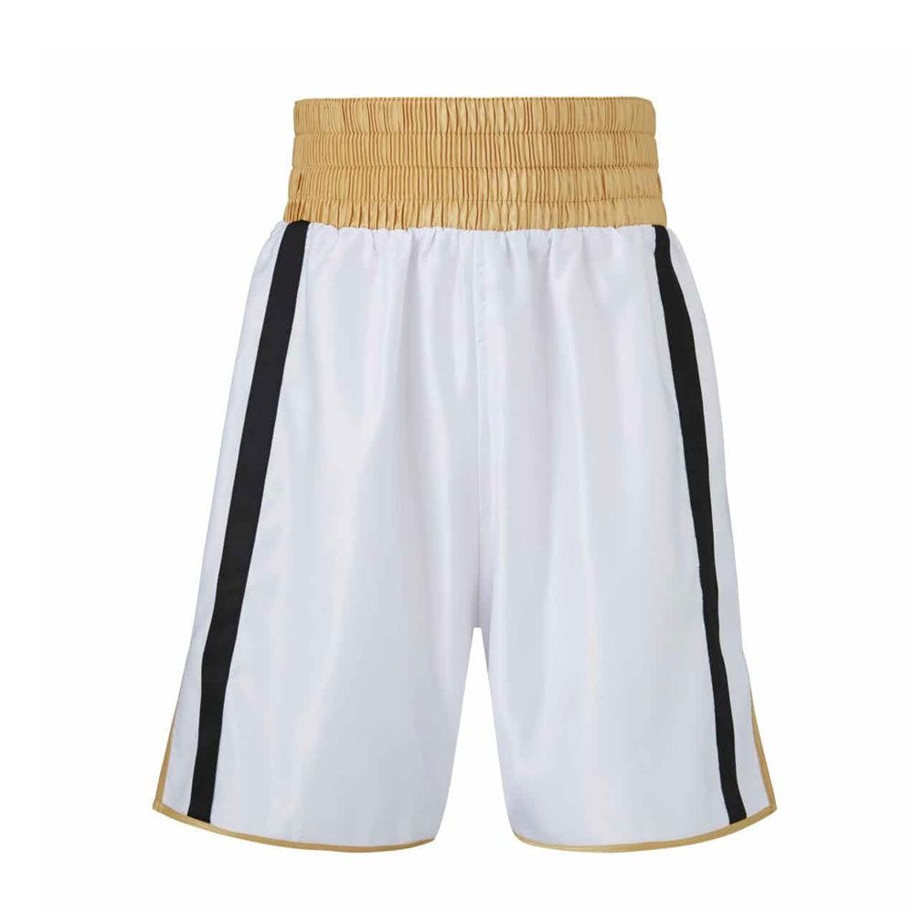 Elastic Waist Boxing Shorts (White )